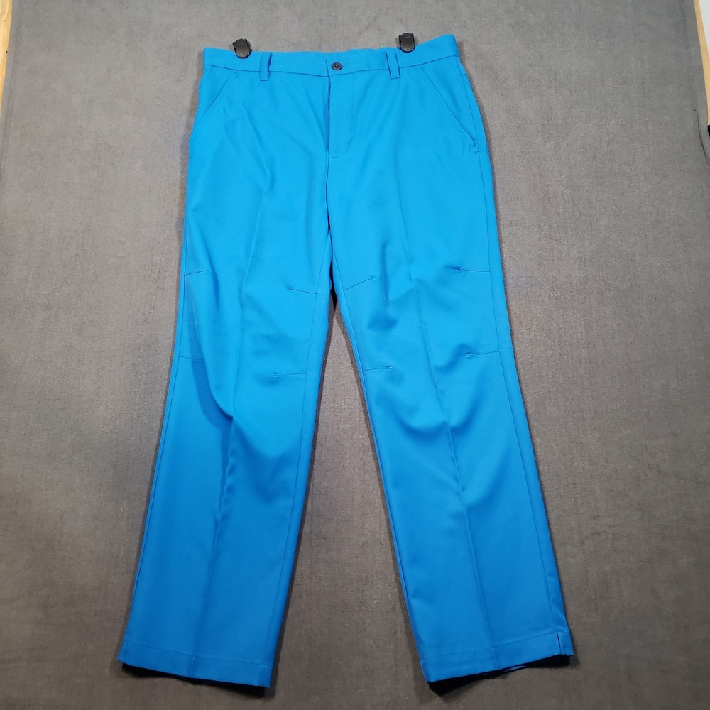 IZOD Golf Pants Mens 32/30 Blue Slim Fit Performance Trousers Polyester